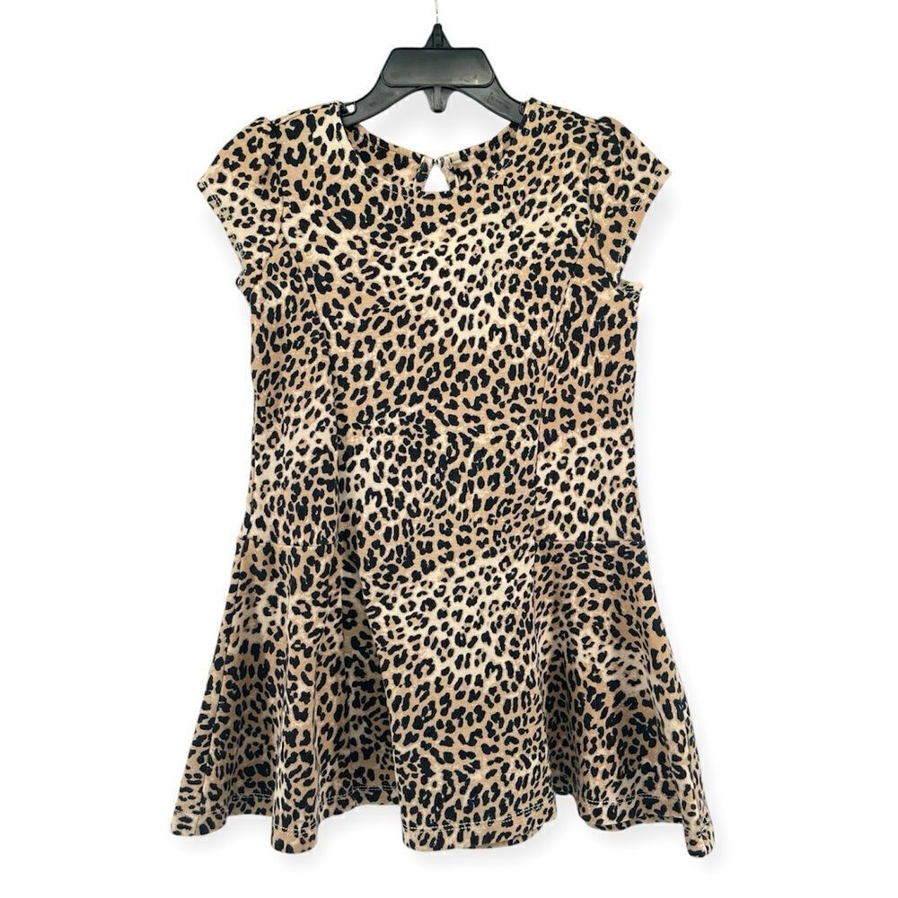 Gymboree Girl’s Leopard Print Drop Waist Knit Short Sleeve Dress Size 6